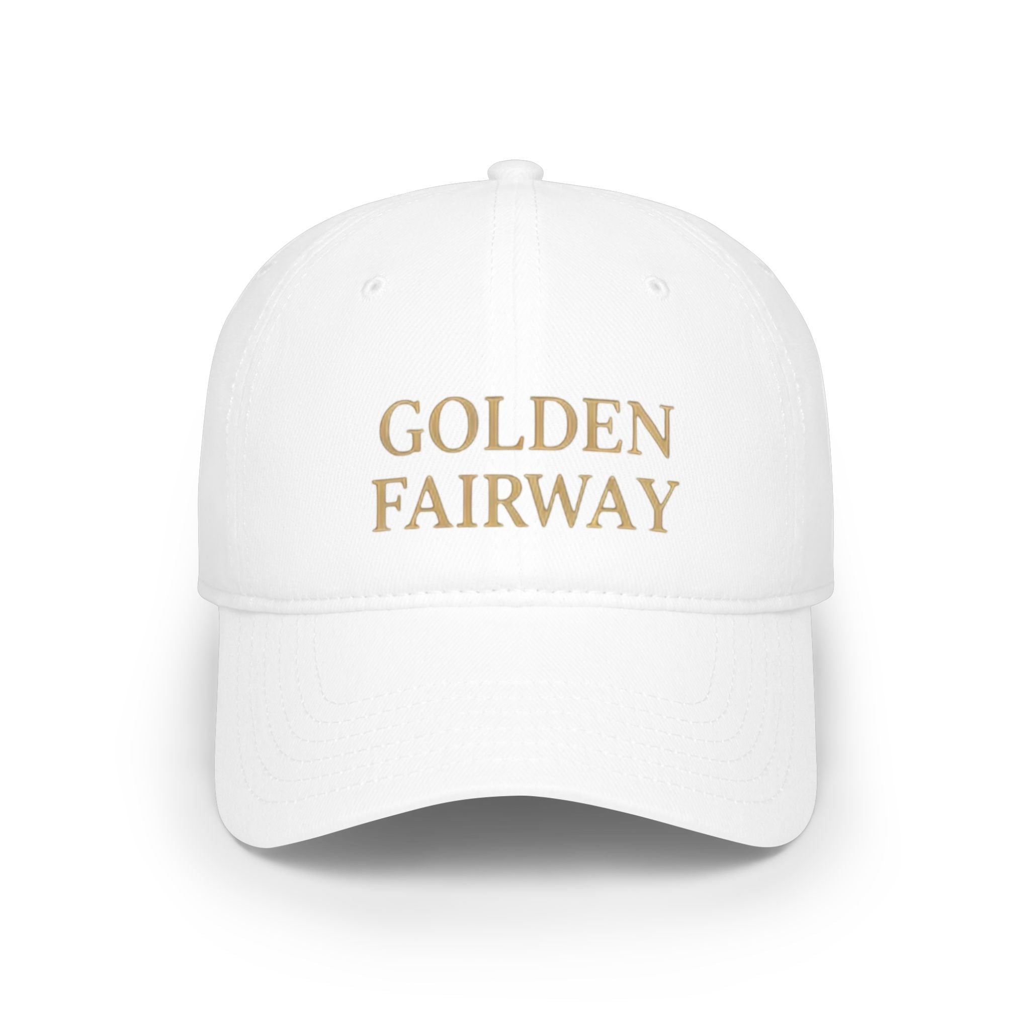 Golden Fairway Golf Cap — Embroidered Low Profile Baseball Hat