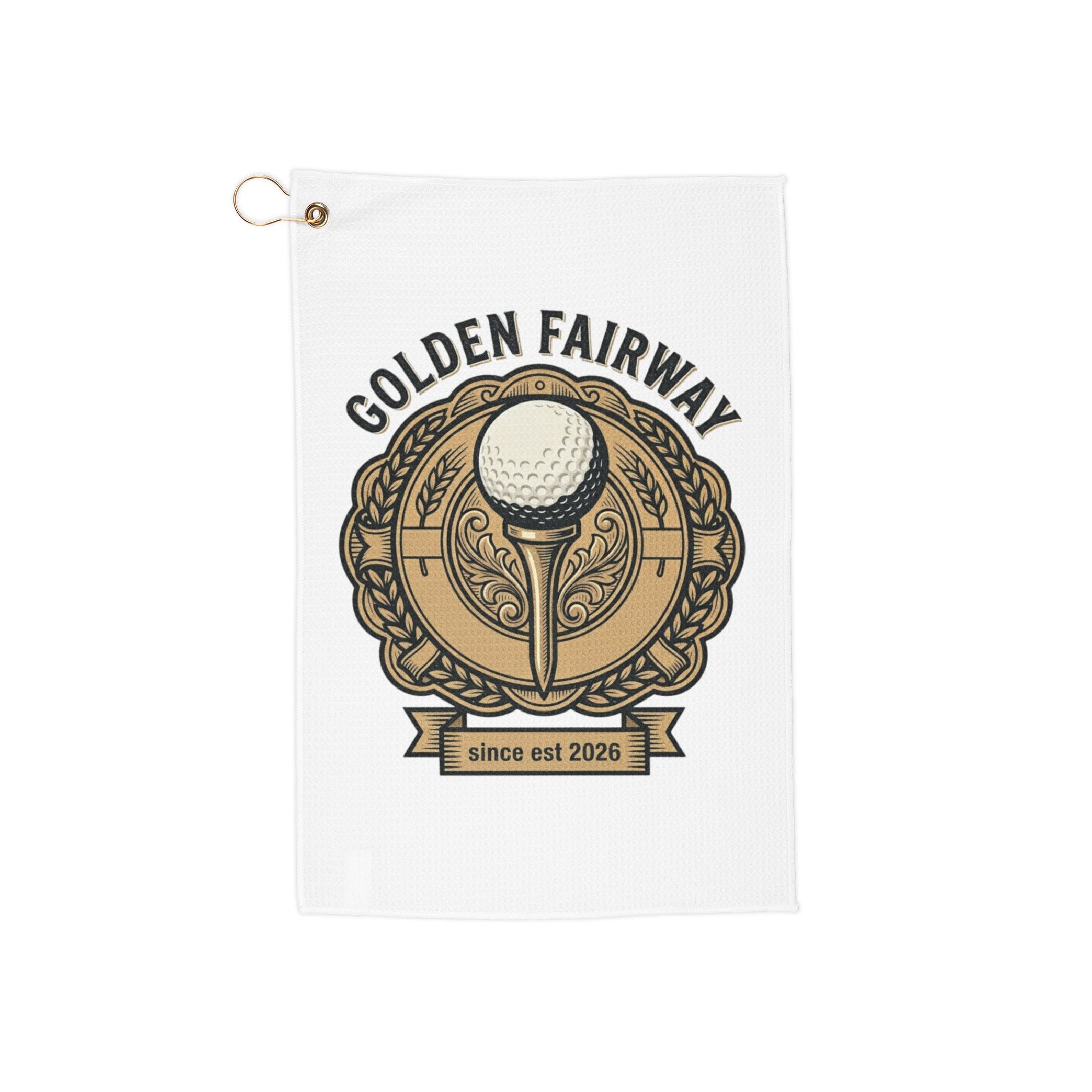 Golden Fairway Golf Towel – Vintage Crest Golf Club Cleaning Towel