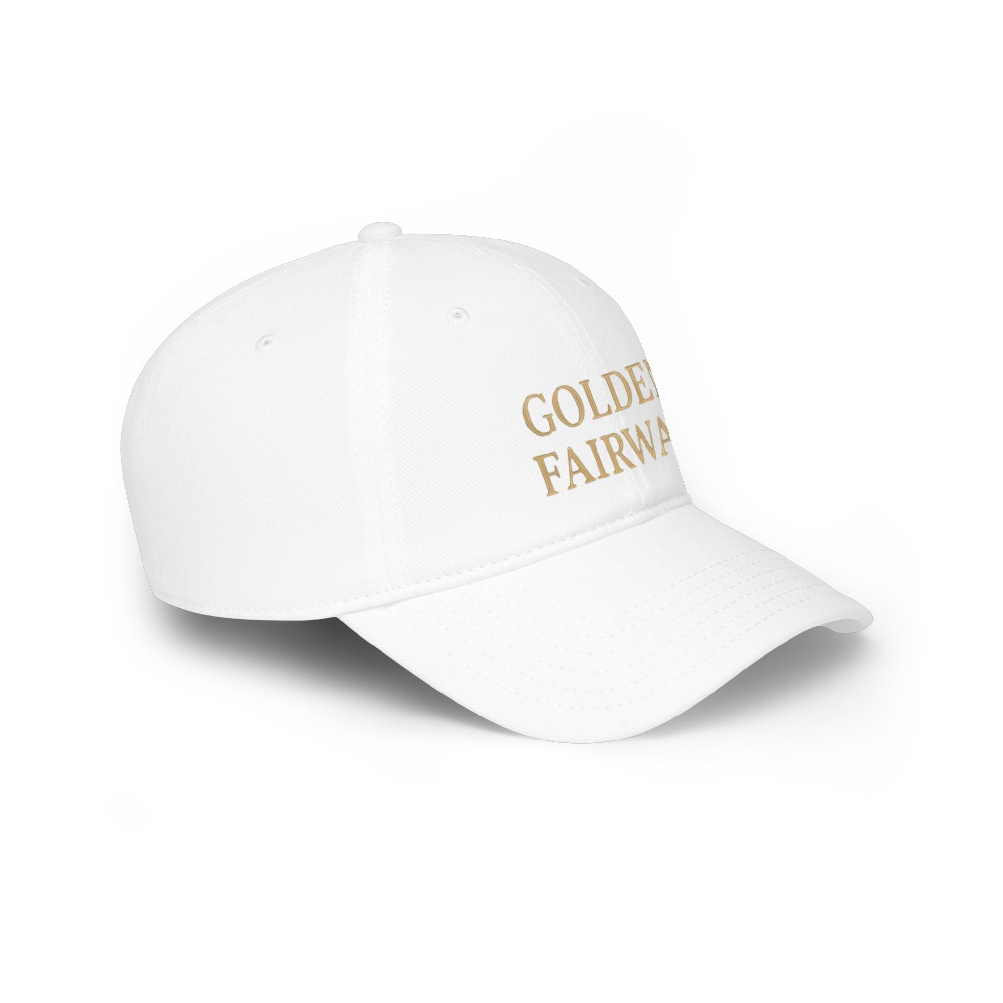 Golden Fairway Golf Cap — Embroidered Low Profile Baseball Hat